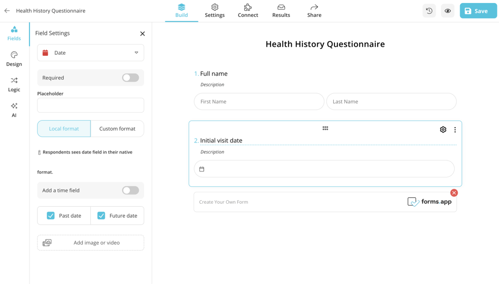 Add questions to your health history questionnaire