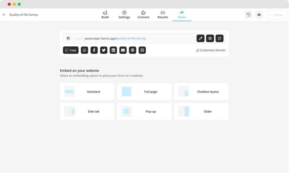 Share your quality of life survey