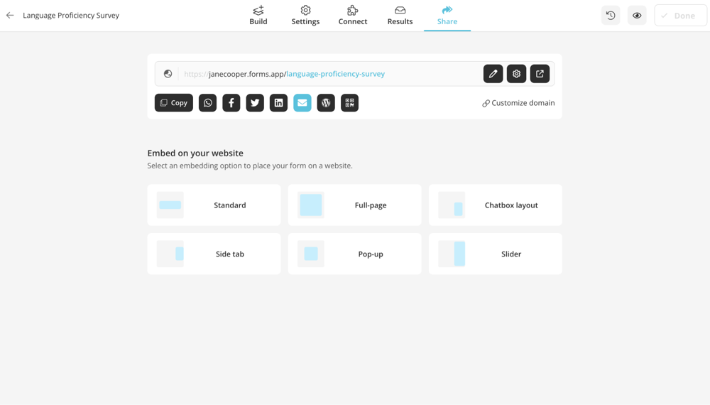 Share your questionnaire with the world