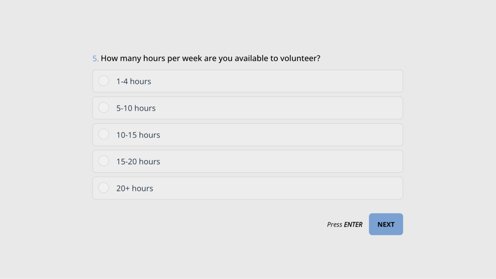 Eine Einführungsfrage zu einer Umfrage über die Mitgliedschaft in einer Non-Profit-Organisation