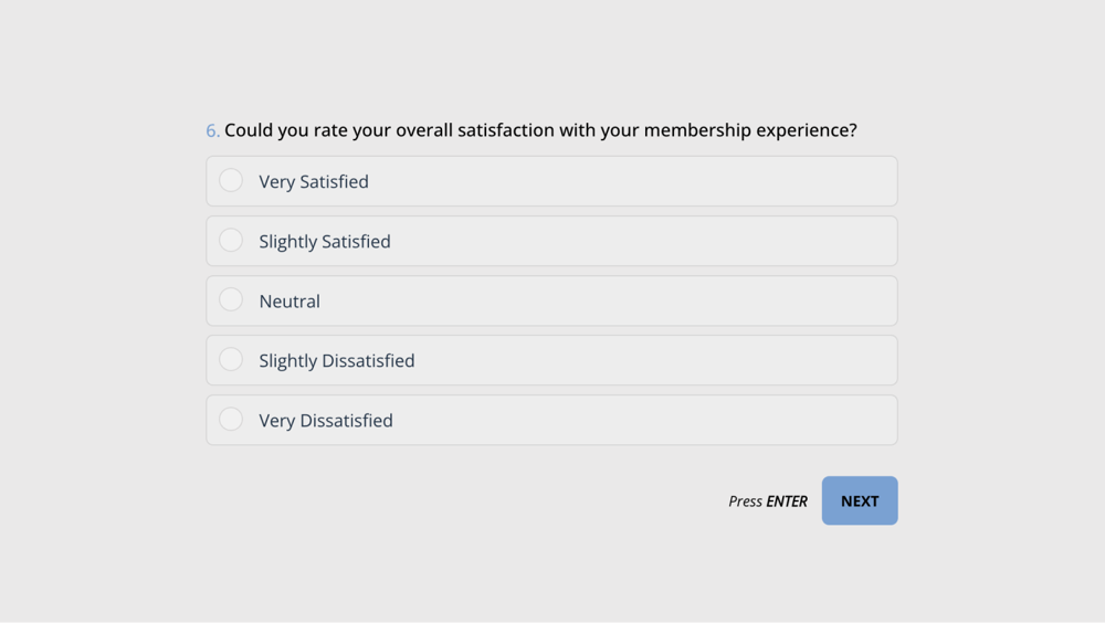 Eine Einführungsfrage zur Zufriedenheit von Non-Profit-Mitgliedschaften