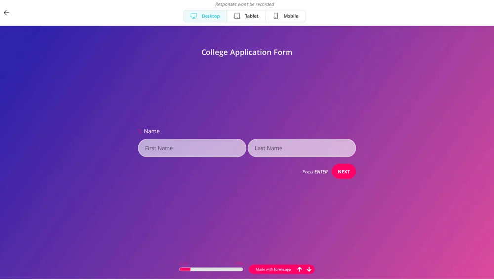 Crea formularios de solicitud universitaria