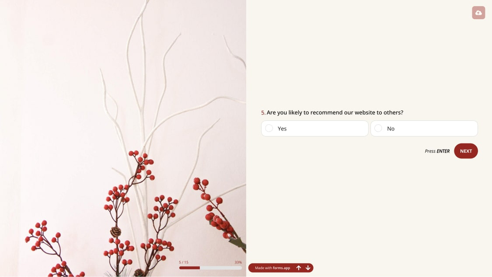 Una pregunta emergente para hacer en un sitio web