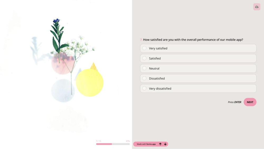 Una pregunta de encuesta emergente para hacer en el móvil