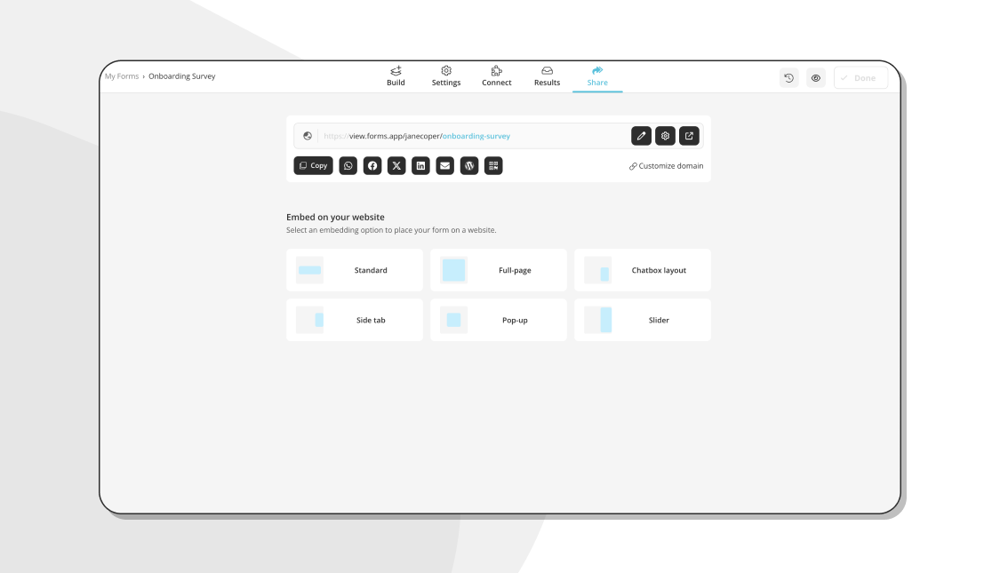 Compartilhe sua pesquisa de integração
