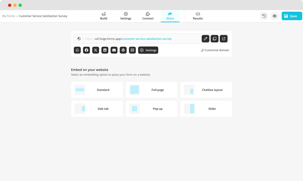 Share your customer service survey