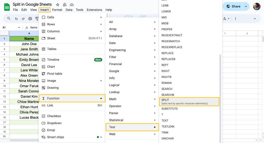 Teilen Sie Ihren Text auf