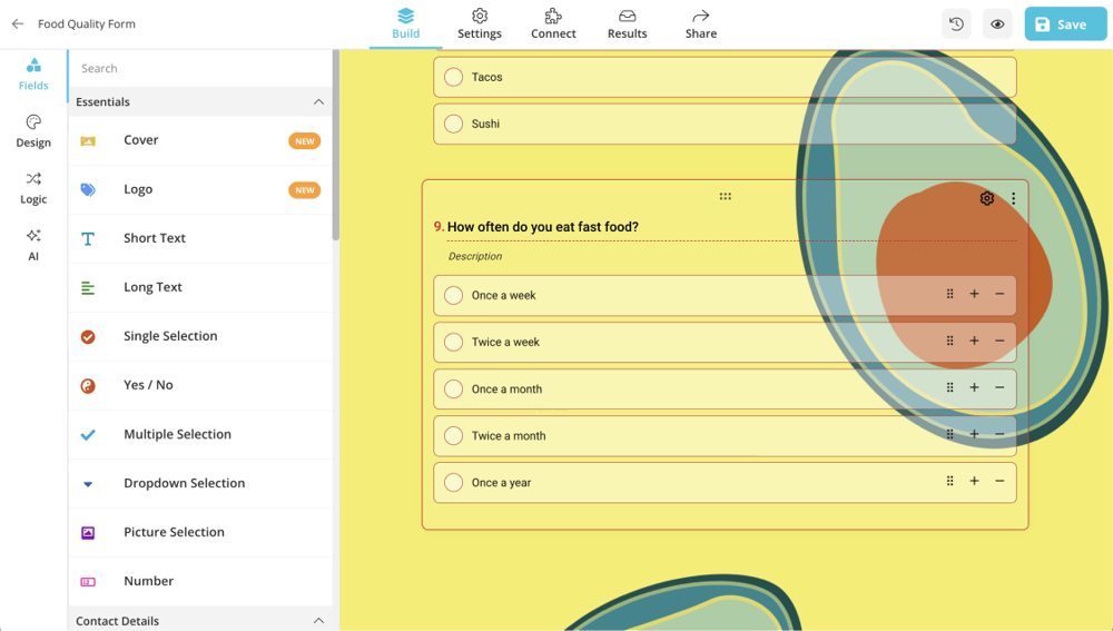 Edit your food survey