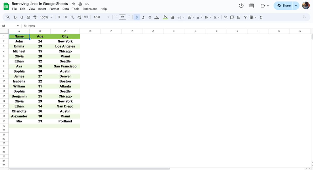 Click “No border”