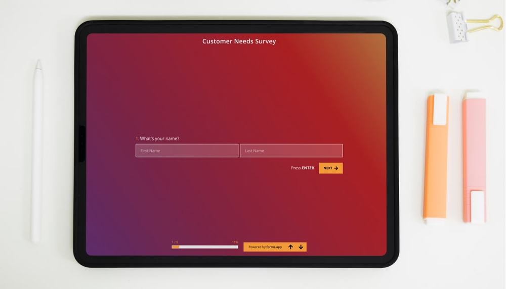 A customer needs survey example