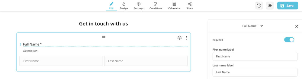 Add or edit form fields in your form