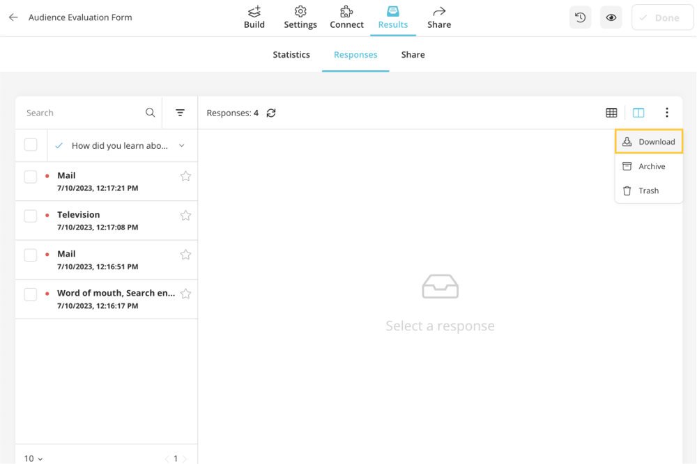 Open your data on a spreadsheet