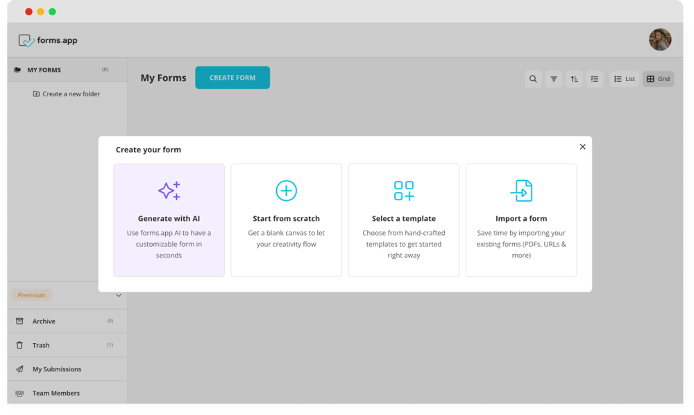 Choose a beginning option