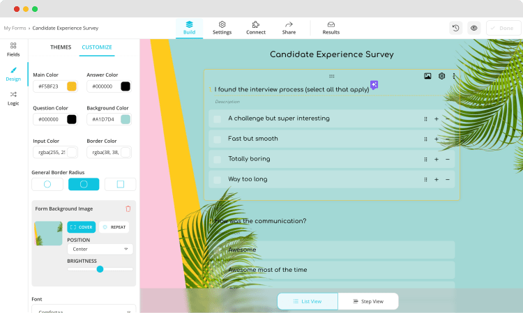 Changing the design of your survey