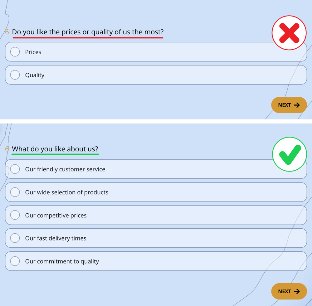 Double-barreled question example #6