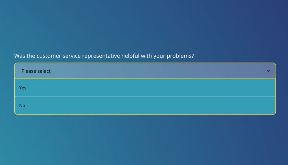 Dropdown selection questions