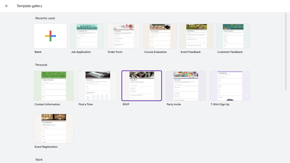 Log in and create a form for event registrations