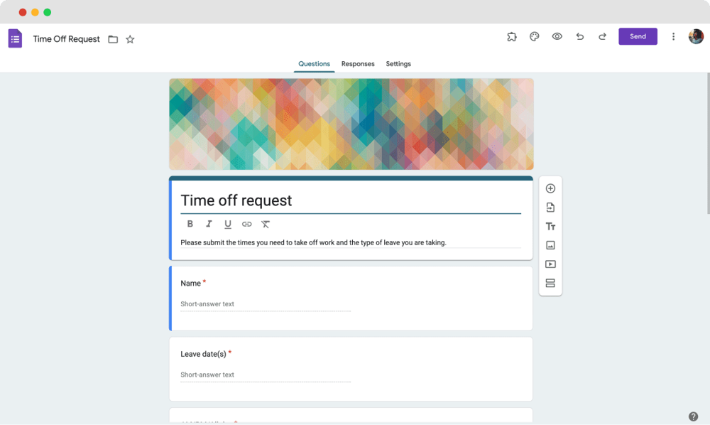 Google Forms - Modèle de demande de congé