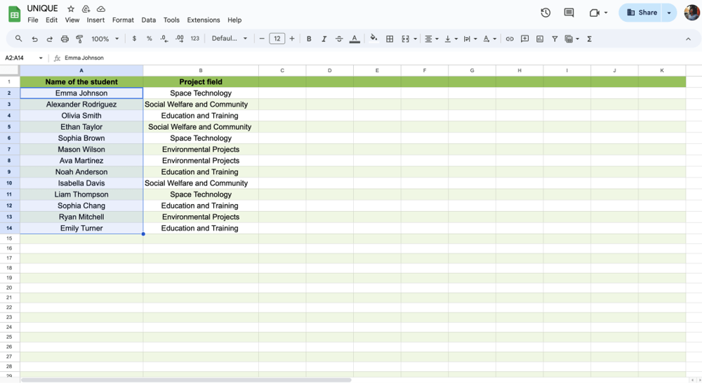 Selecione a célula para a fórmula