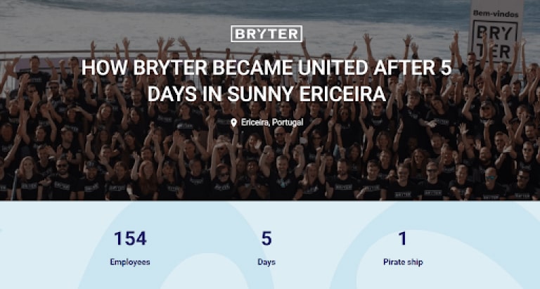 Página inicial da Bryter