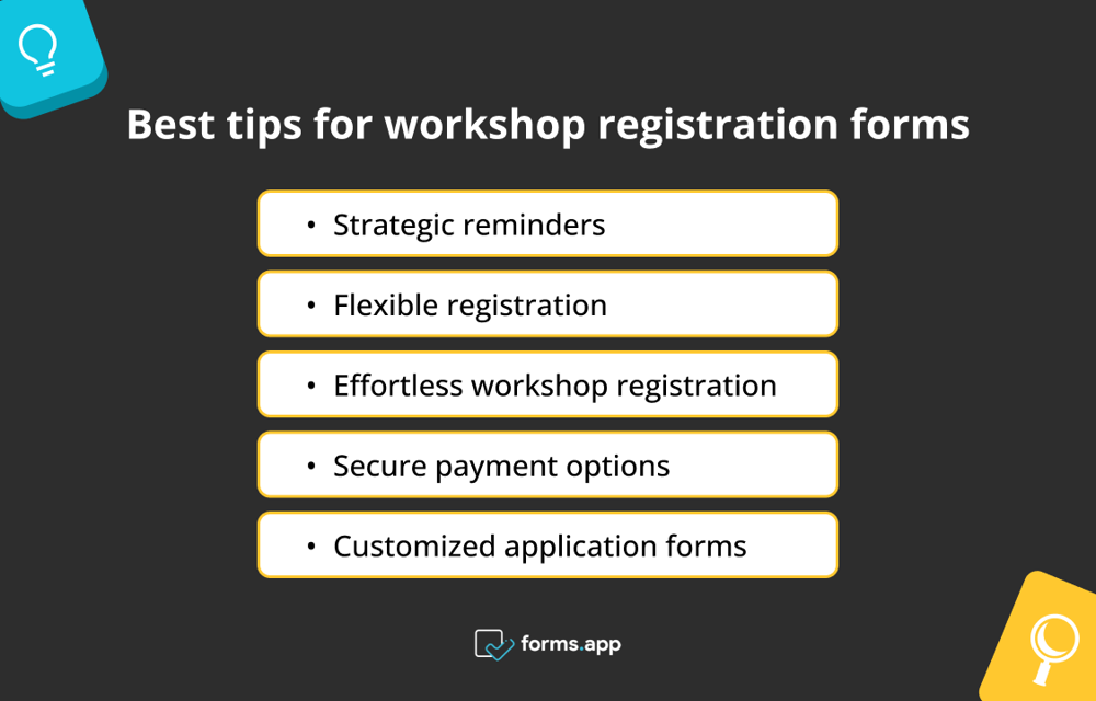 Key points while creating a workshop registration form