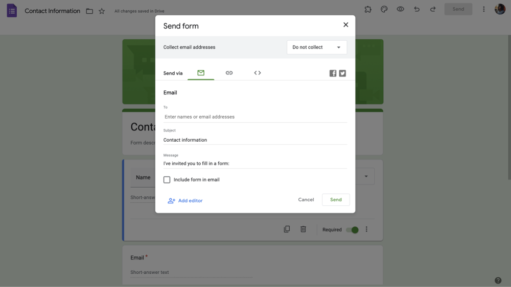 Enviar seu formulário