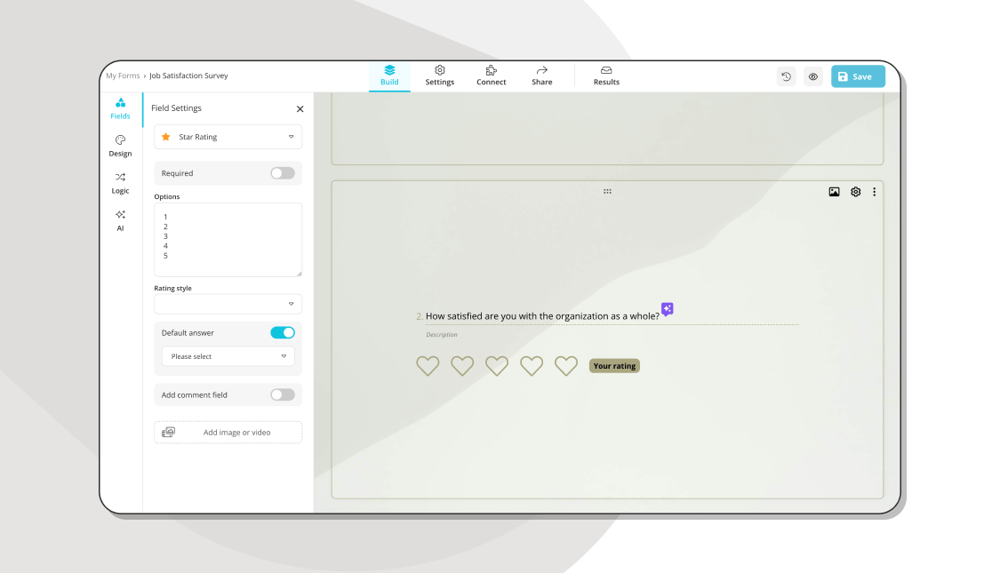 Add your job satisfaction questions