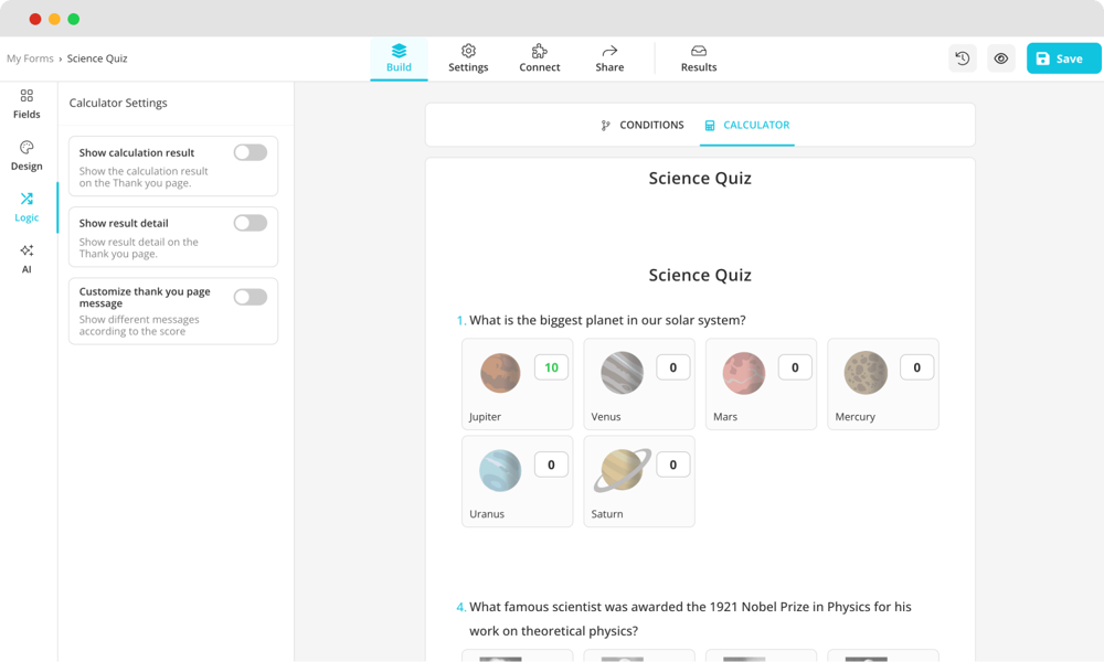 Use the calculator for your quiz