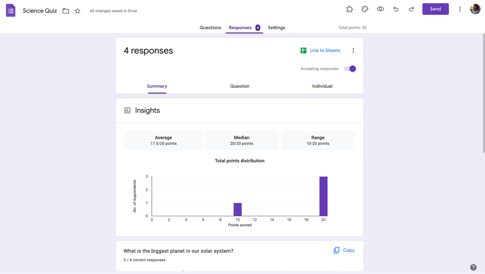 Customize the responses settings