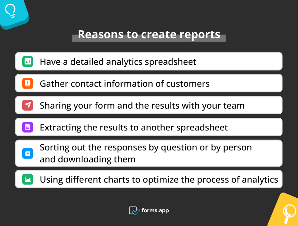 Advantages of creating reports