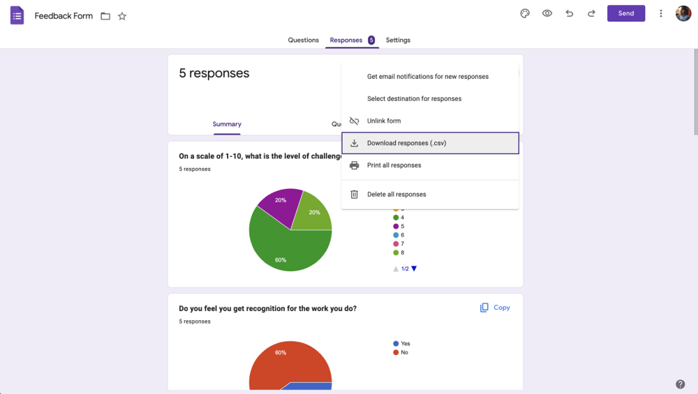 Download your responses