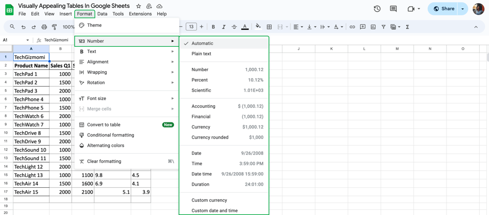 Formatar os números