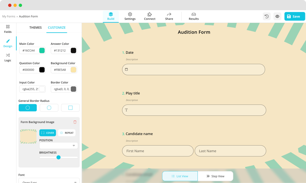 Personnalisez le design de votre formulaire
