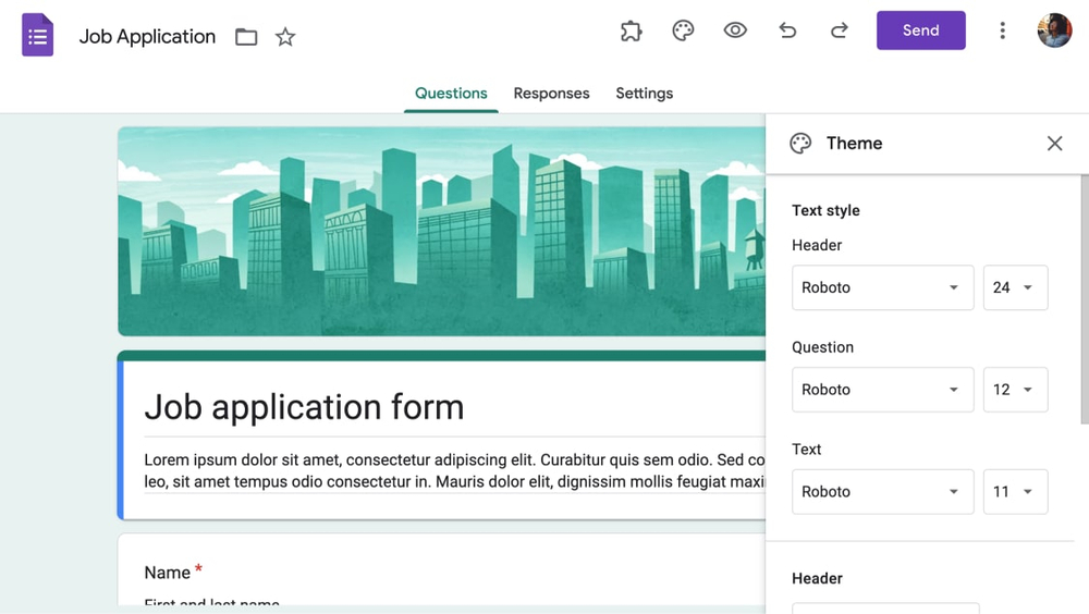 Cambiar la fuente de tu formulario
