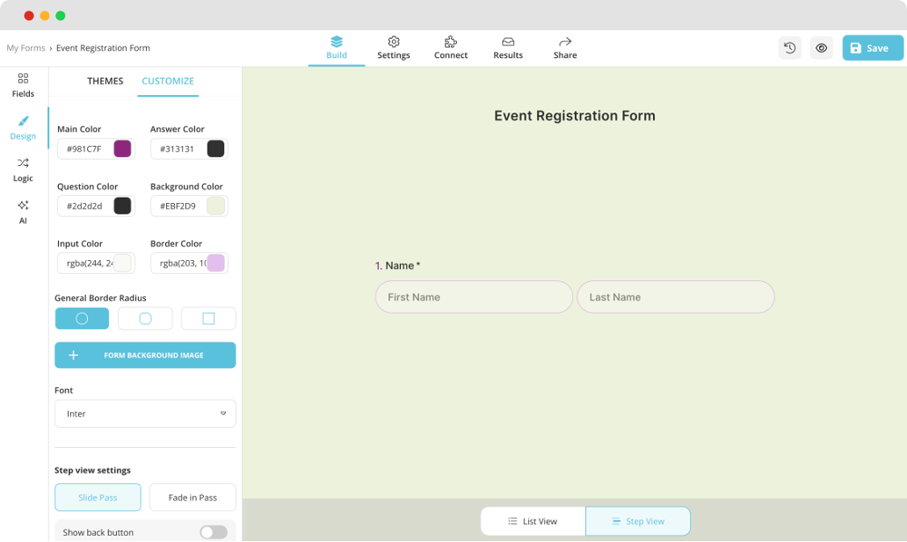 Tasarım ayarlarını özelleştirin