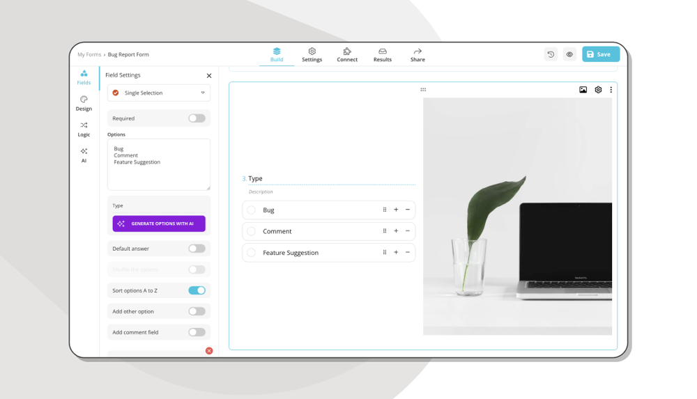 Soru ve alanlarınızı hata raporu formuna ekleyin