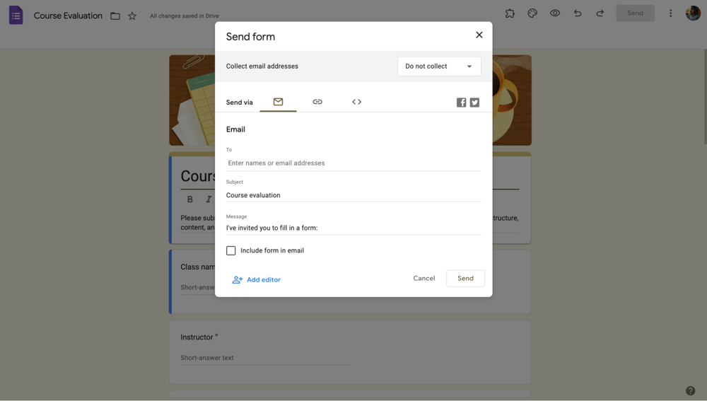 Customize share settings