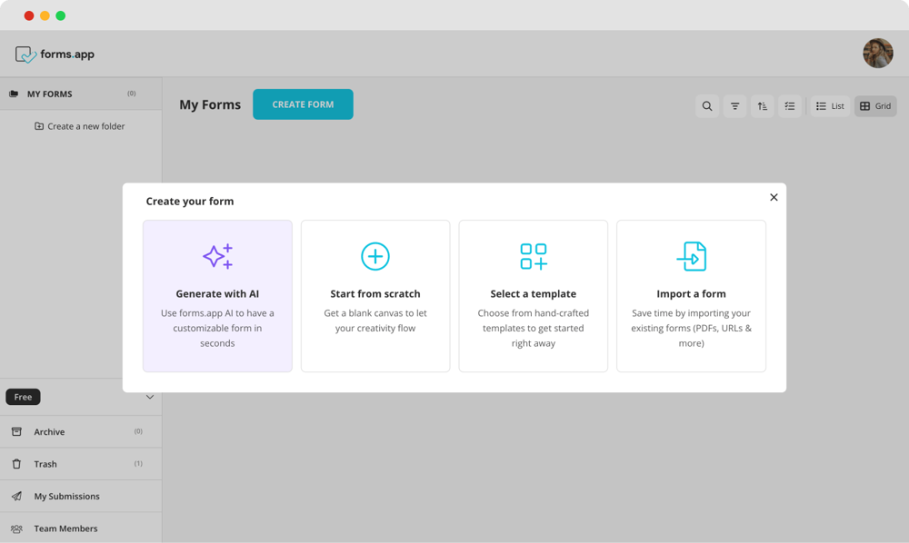 Choosing a starting option