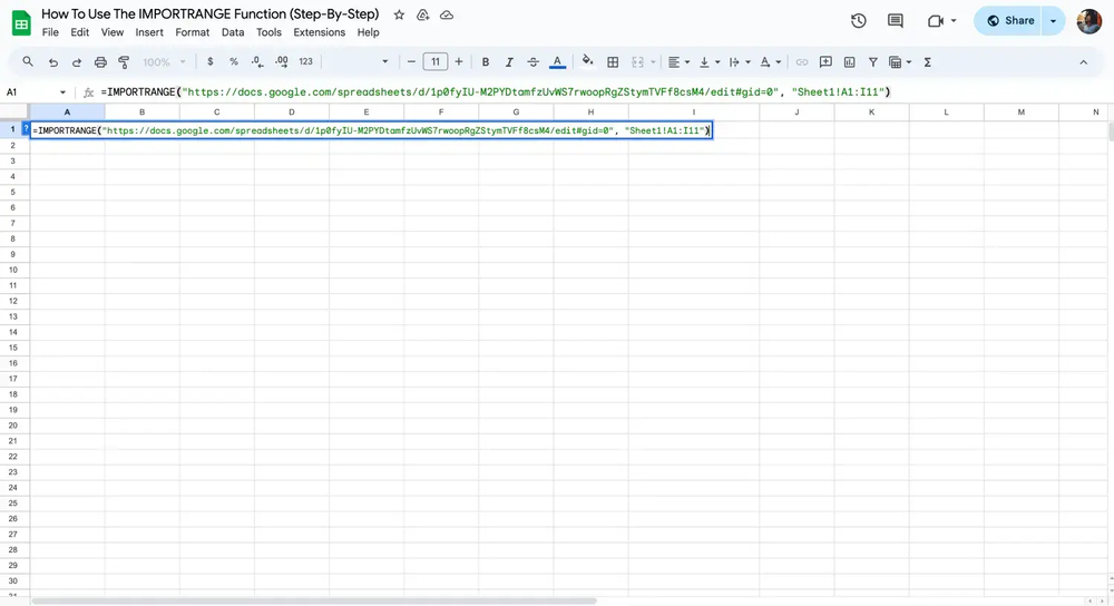Spécifiez les cellules