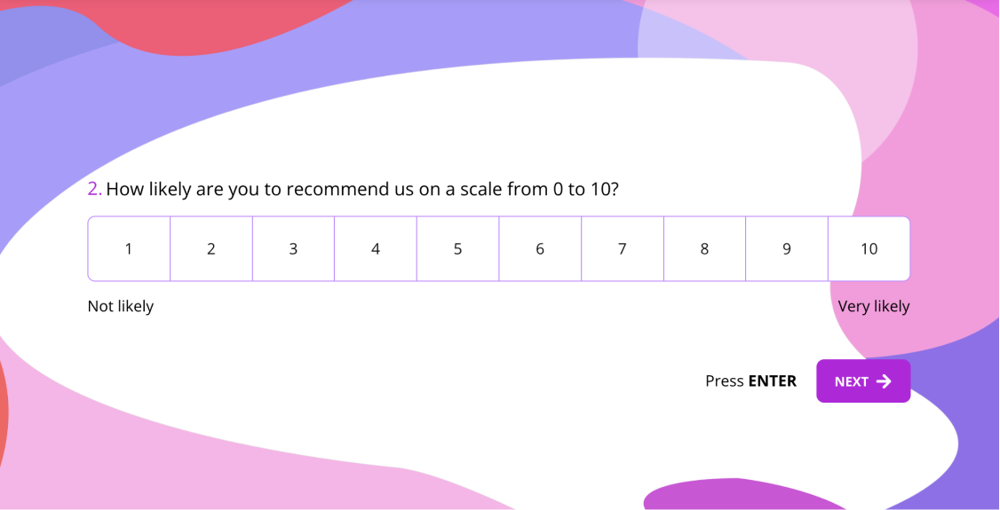 A linear scale question example