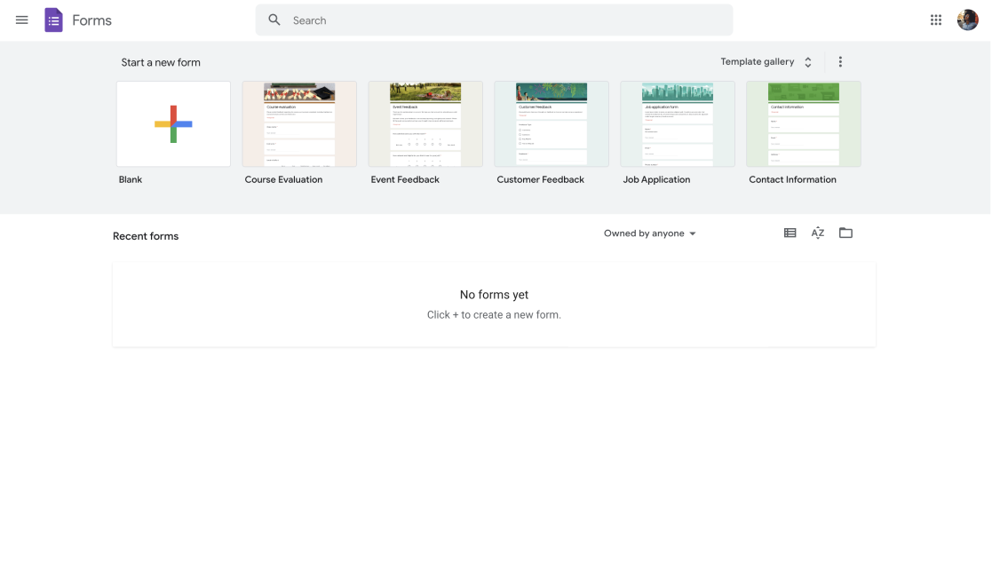 Log in to Google Forms