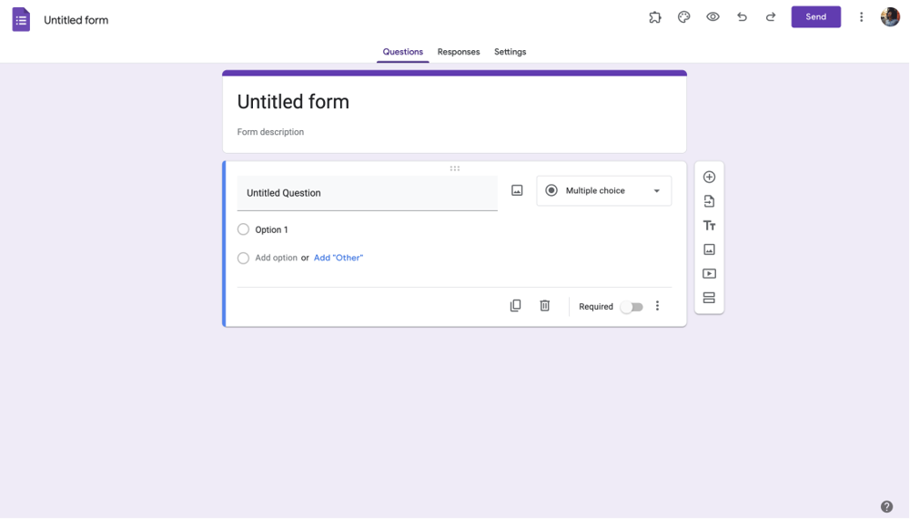 Create a new Google Form