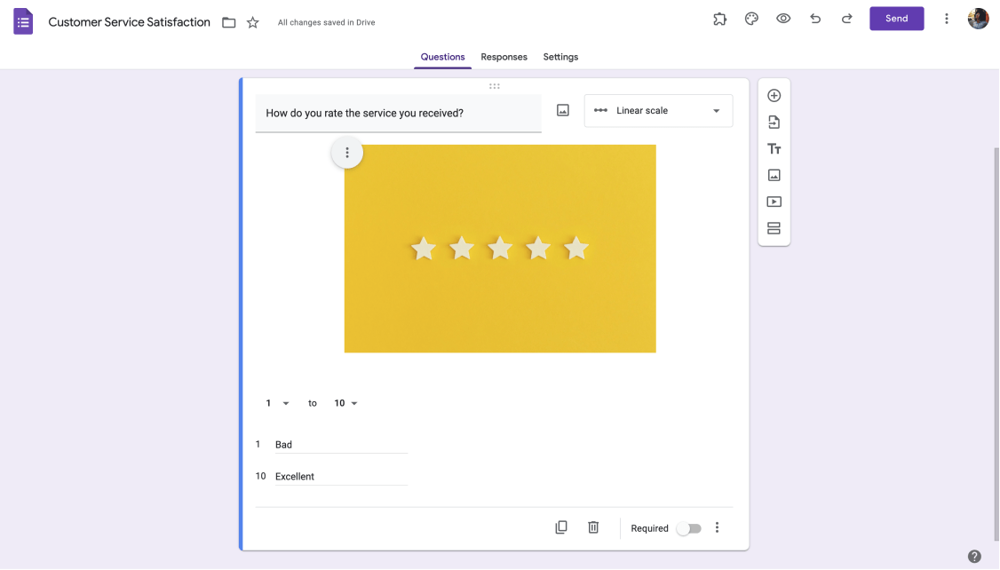 Add labels to your scale question