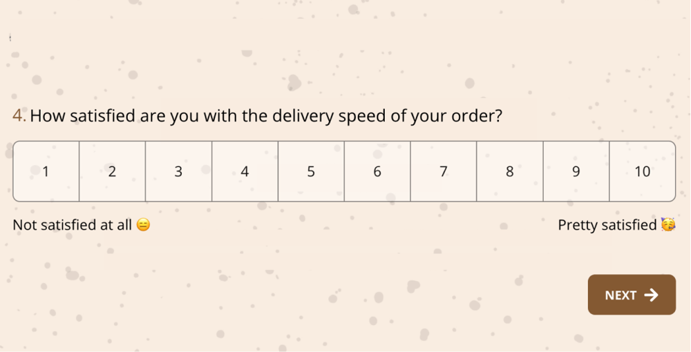 An opinion scale question example