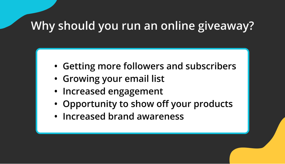 Info-graphic explaining why you should run an online giveaway.