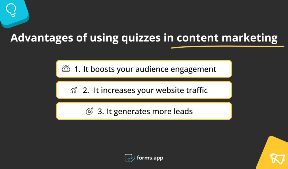Advantages of using quizzes in content marketing