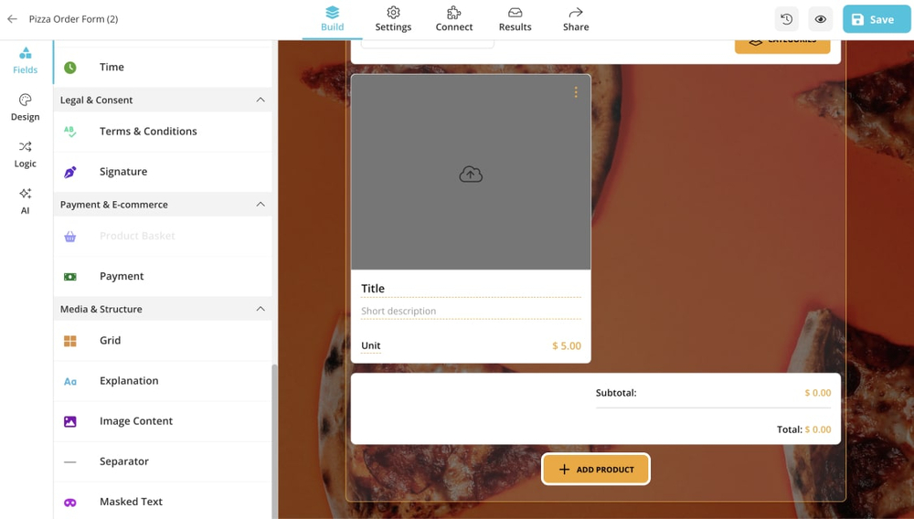 Add your products to display