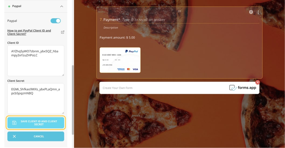 Save and start collecting payments
