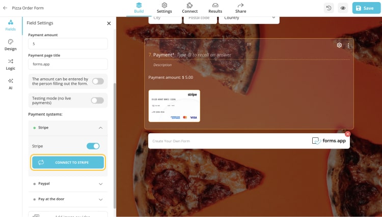 Connect to your Stripe account