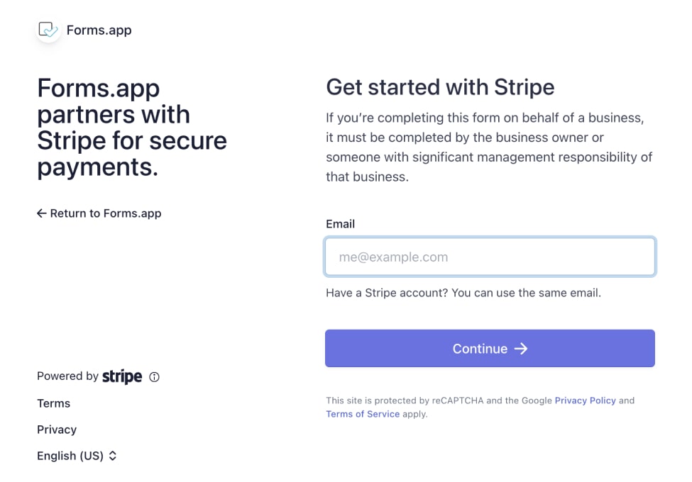 Login and start collecting payments